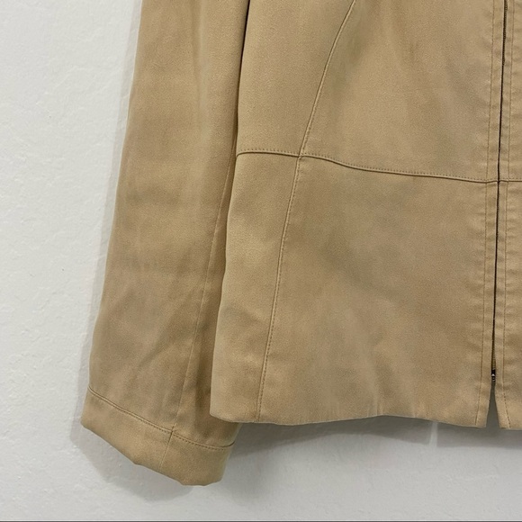 Talbots Women’s 10 Beige Microfiber Full Zip Basic Jacket Collared Casual Lined - Picture 8 of 10